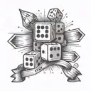 street sign, dice rolling tattoo design idea