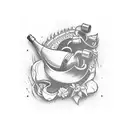 spain wine tattoo design idea