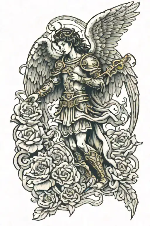 st michael archangel tattoo design idea