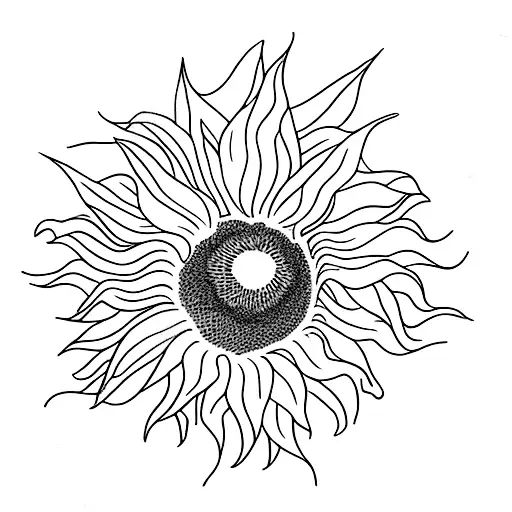 sunflower leaves blowing in wind tattoo design idea