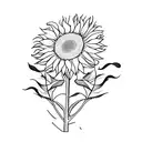 sunflower leaves blowing in wind tattoo design idea