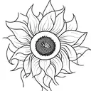 sunflower leaves blowing in wind tattoo design idea
