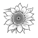sunflower leaves blowing in wind tattoo design idea