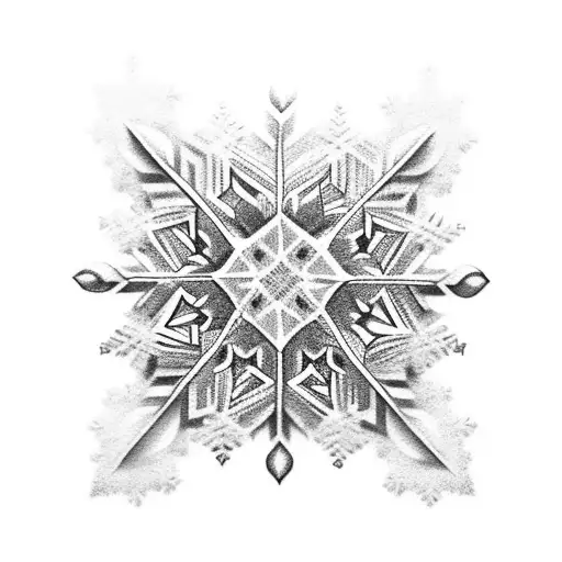 A tattoo of a snowflake made of musical notes, symbolizing the beauty of winter and music tattoo design idea