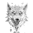 A Game of Thrones inspired tattoo featuring a direwolf and a dragon tattoo design idea