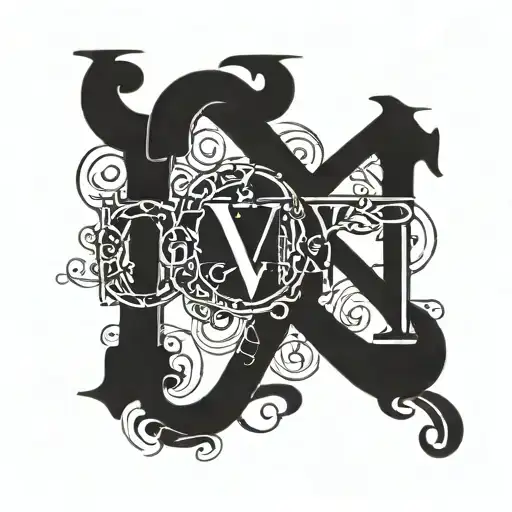 Roman numeral 'VII' with each letter intricately connected to the next by a chain. design should have a gothic style tattoo design idea