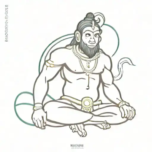 hanuman gada tattoo design idea