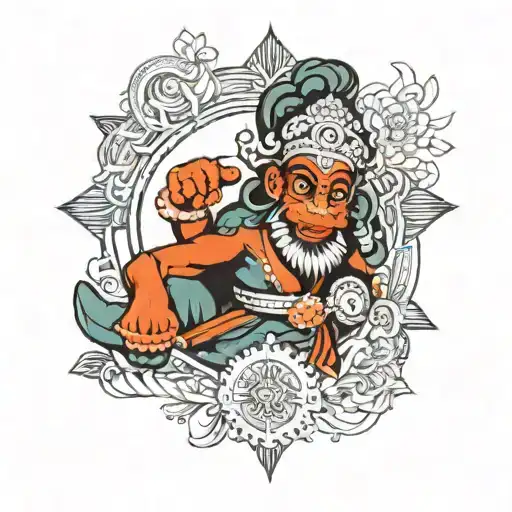hanuman chalisa tattoo design idea