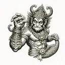 hanuman gada tattoo design idea
