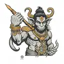 hanuman gada tattoo design idea