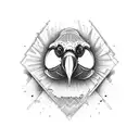 acid trip parrot tattoo design idea