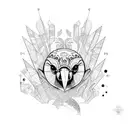 acid trip parrot tattoo design idea