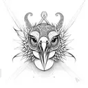 acid trip parrot tattoo design idea