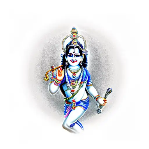 Sri Krishna with sudarshan chakra  tattoo design idea