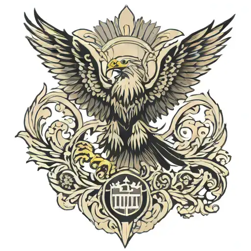 Serbian eagle fighting tattoo design idea