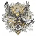 Serbian eagle fighting tattoo design idea