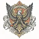 Serbian eagle fighting tattoo design idea