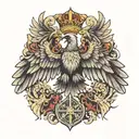 Serbian eagle fighting tattoo design idea