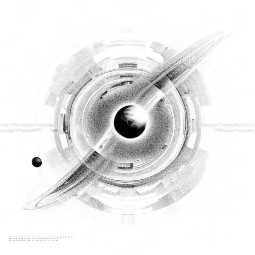 Black hole, with space ship from interstellar tattoo design idea