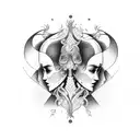 Gemini emotions and mask tattoo design idea