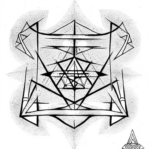 Geometric Alchemy Symbols tattoo design idea