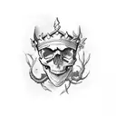 A skull with a laurel wreath crown, symbolizing the cycle of life and death in Greek mythology tattoo design idea