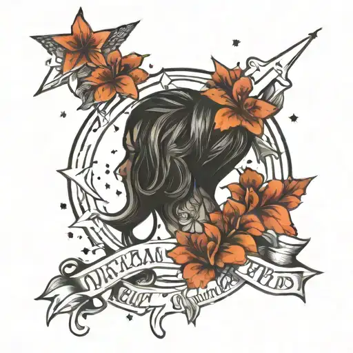 stars quote 'Not all who wander tattoo design idea