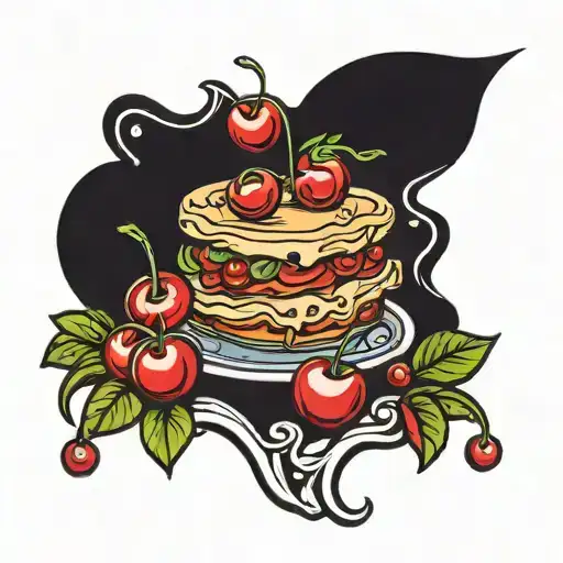 cherry meal tattoo design idea