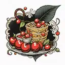 cherry meal tattoo design idea