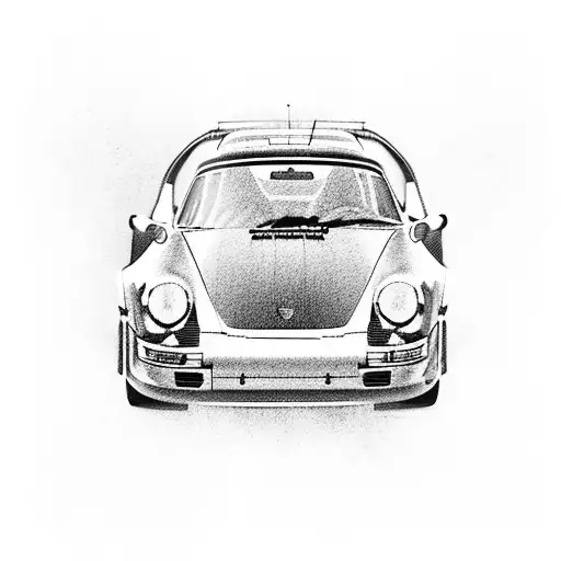 porsche 964 RWB from the side tattoo design idea