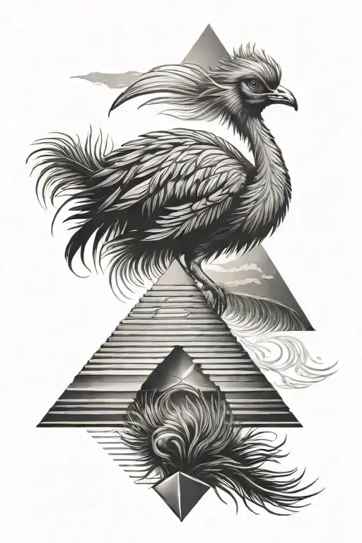 ostrich feather pyramid   tattoo design idea