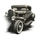 34 ford hot rod. model posing tattoo design idea