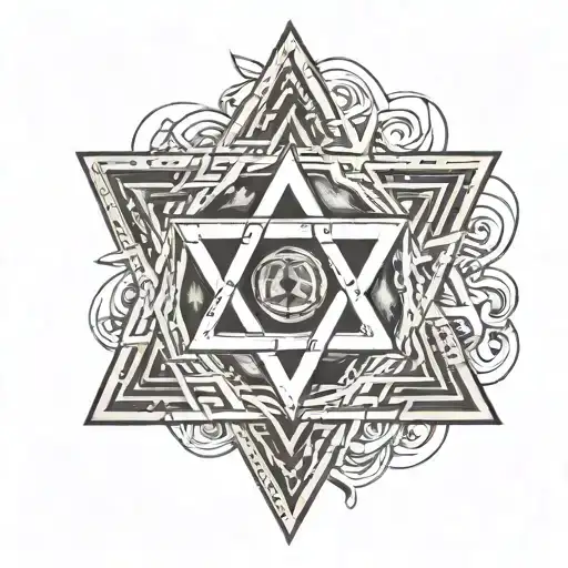 Star of David, Hitler's face inside tattoo design idea