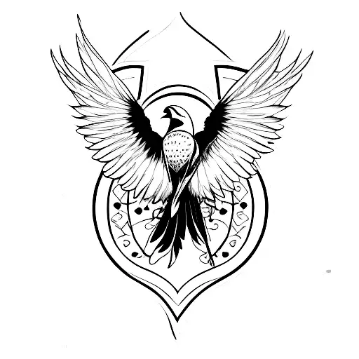 gothic black raven diving down with wings spread  tattoo design idea