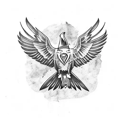 diving raven with spread wings with claws tattoo design idea