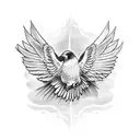 diving raven with spread wings tattoo design idea