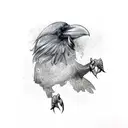 diving raven with spread wings tattoo design idea