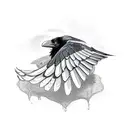 diving raven with spread wings tattoo design idea