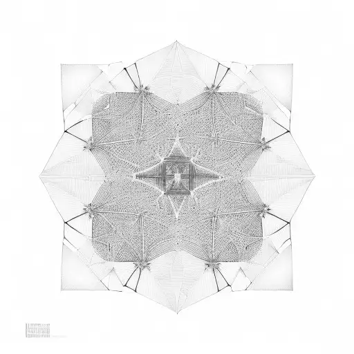 An abstract depiction of the Burj Khalifa in Dubai, merging architectural elements with geometric patterns, capturing your fascination with Dubai tattoo design idea