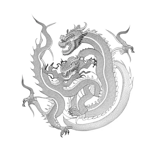 Oriental Dragon tattoo design idea