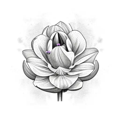 Hyacinth flower with stem tattoo design idea