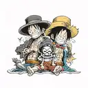 luffy sabo ace one piece tattoo design idea