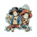 luffy sabo ace one piece tattoo design idea
