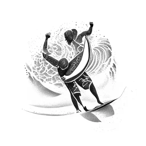 surfing in costa rica tattoo design idea