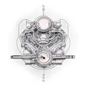 1/2 arm sleeve cyborg  tattoo design idea