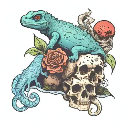 Ice, Death, Planets, Lungs, Mushrooms, Lava, king gizzard and the lizard wizard  tattoo design idea