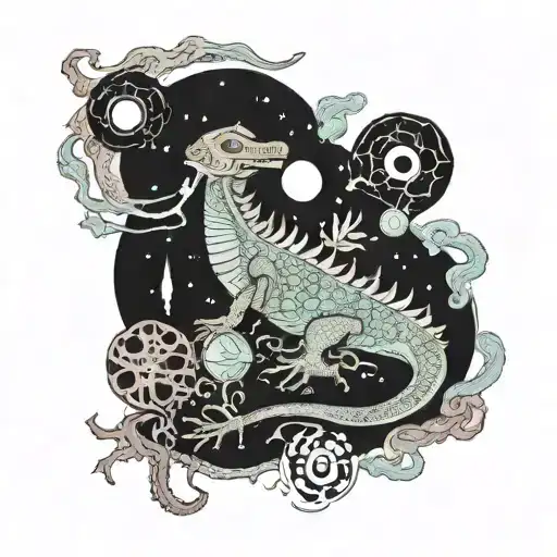 king gizzard lizard wizard Ice, Death, Planets, Lungs, Mushrooms and Lava tattoo design idea