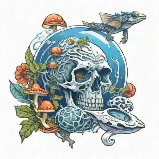 Ice, Death, Planets, Lungs, Mushrooms, Lava, king gizzard lizard wizard tattoo design idea