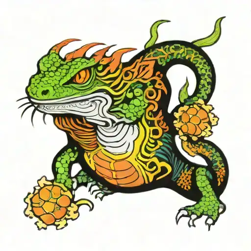 king gizzard lizard wizard Ice, Death, Planets, Lungs, Mushrooms and Lava tattoo design idea