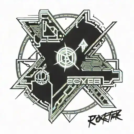 rockstar with words  tattoo design idea